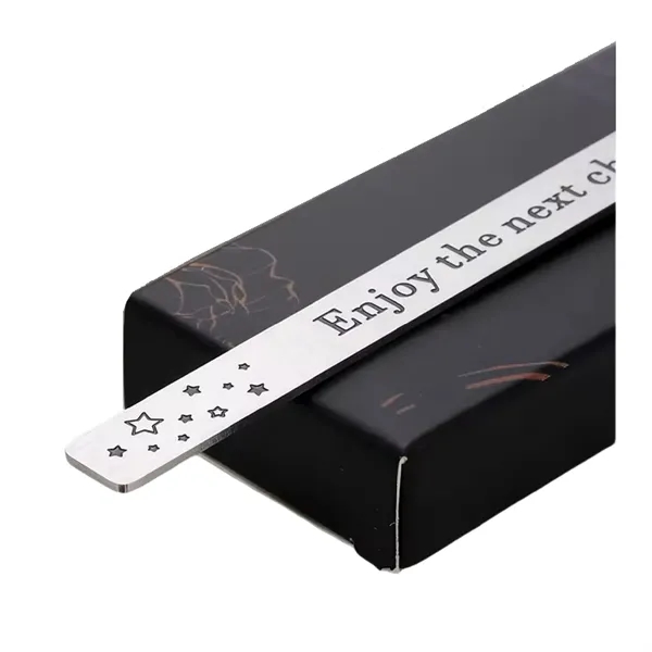 Sleek stainless steel metal bookmark plus laser engraving on 1 location... from ASI 37218 Athena Promo (tm)