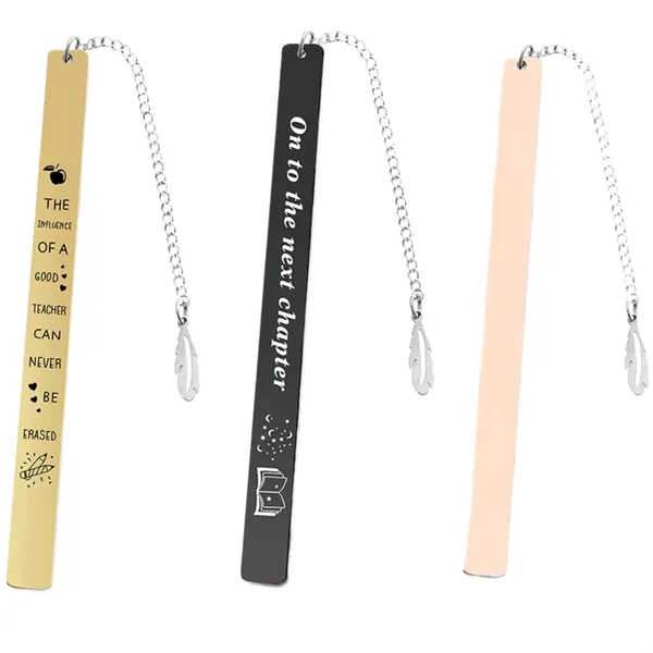 Sleek stainless steel metal bookmark plus laser engraving on 1 location... from ASI 37218 Athena Promo (tm)