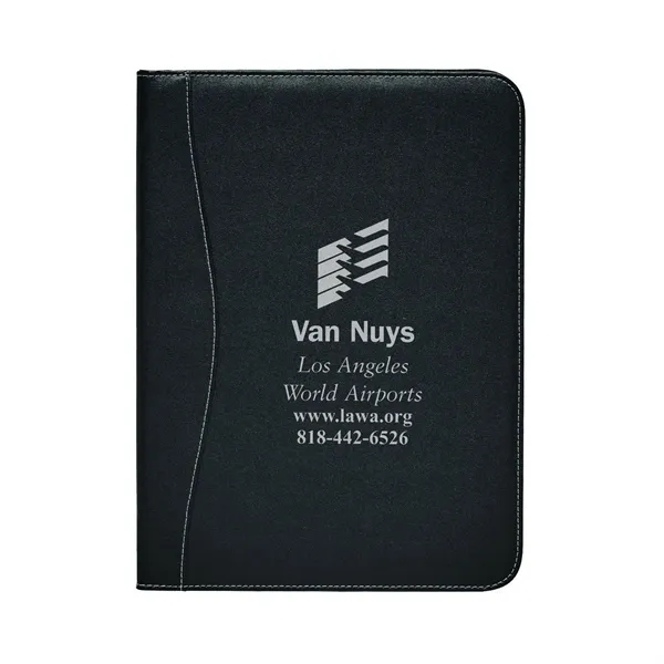 Executive stitched PVC padfolio with inside flap pocket, elastic pen loop,... from ASI 68507 The Magnet Group / Perfect Line