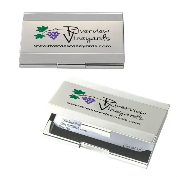 Dual-tone silver metal business card holder.... from ASI 68507 The Magnet Group / Innovations by Magnet™