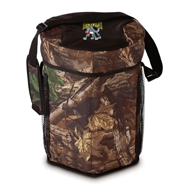 Nylon camo cooler with a shoulder strap.... from ASI 68507 The Magnet Group / The Bag Factory®