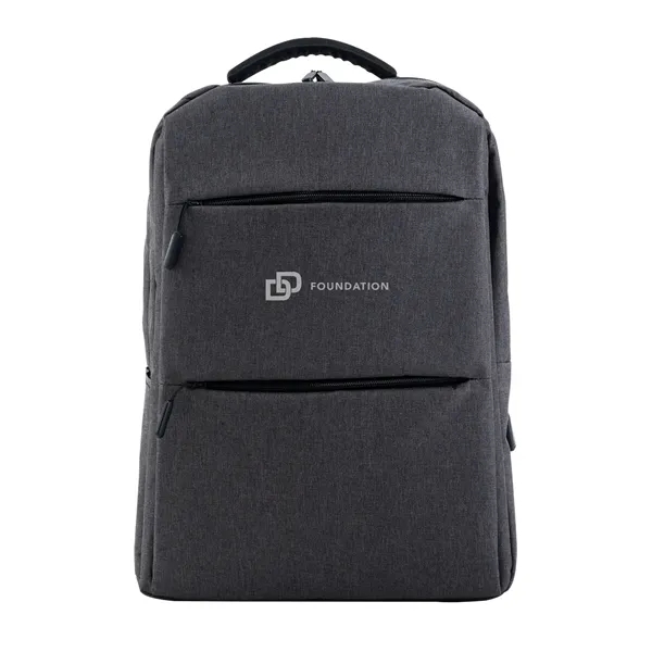 This elegant snow fabric backpack fits a 17" laptop and has... from ASI 68507 The Magnet Group / The Bag Factory®