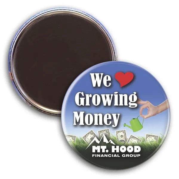 2 1/4" diameter round button with magnetic backing and 4-color process... from ASI 68507 The Magnet Group / Innovations by Magnet™