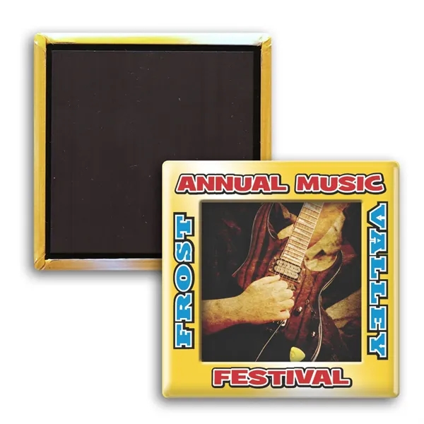 2" x 2" square shaped button with magnetic backing and a... from ASI 68507 The Magnet Group / Innovations by Magnet™