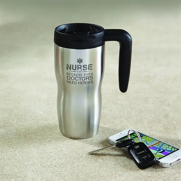 16 oz. double wall stainless steel travel mug with lid and... from ASI 68507 The Magnet Group / Perfect Line