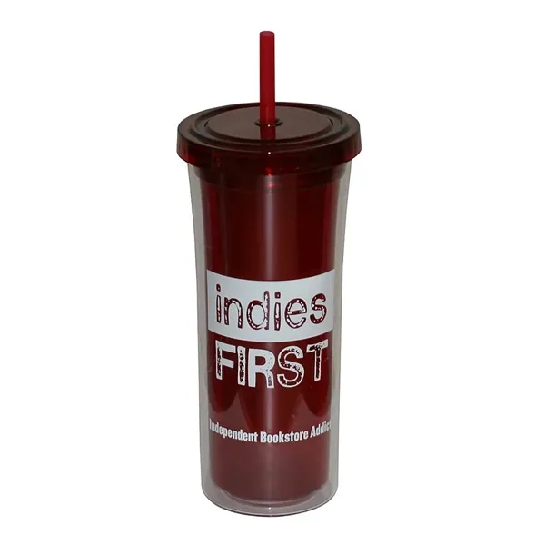 Reusable 16 oz. Tierra double-walled acrylic tumbler with matching straw.... from ASI 68507 The Magnet Group / Perfect Line