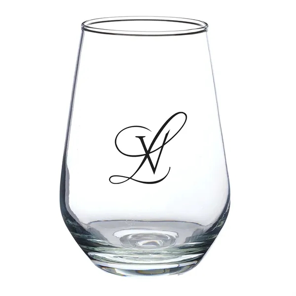16 oz. wine glass with a stemless, clear, orb-like design with... from ASI 68507 The Magnet Group / Benchmark Crystal & Clocks