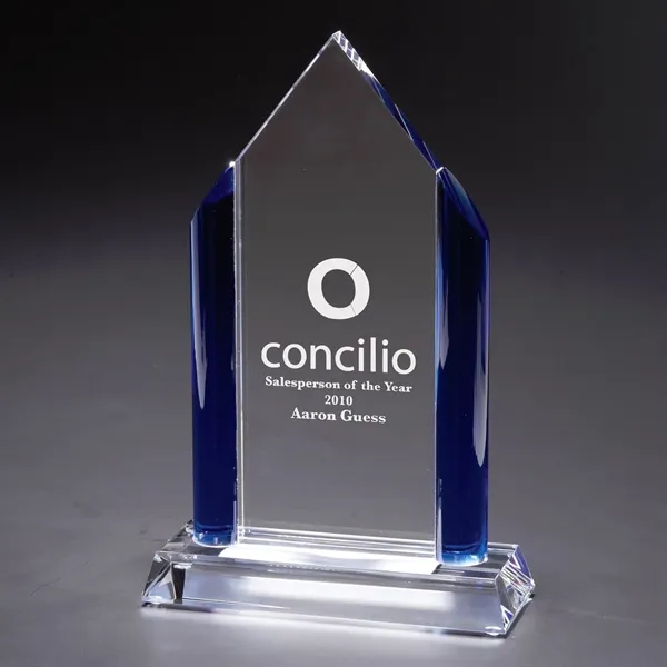 9" x 6" x 2.25" optically perfect glass award with brilliant... from ASI 68507 The Magnet Group / Benchmark Crystal & Clocks