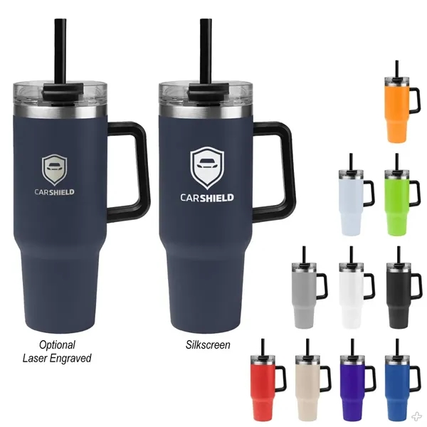40 oz. stainless steel tumbler with double wall vacuum insulated construction,... from ASI 61125 Hit Promotional Products