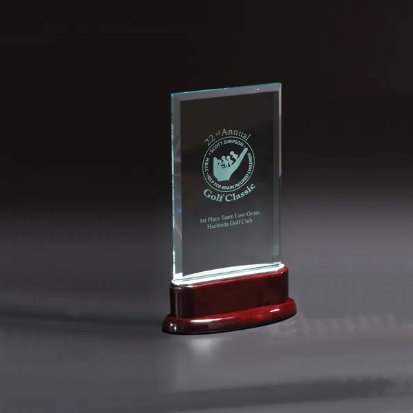 9.25" x 5.5" x 2.5" award crafted out of optically perfect... from ASI 68507 The Magnet Group / Benchmark Crystal & Clocks