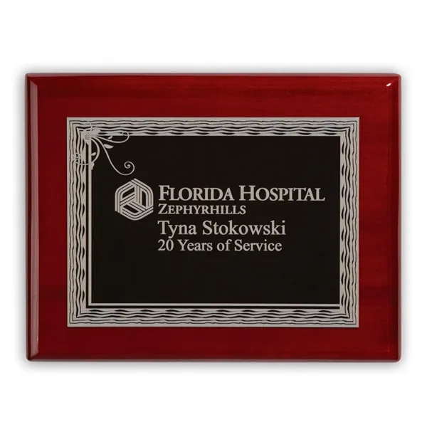 7" x 9" recognition plaque with polished rosewood border and finely... from ASI 68507 The Magnet Group / Benchmark Crystal & Clocks