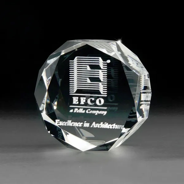 3D crystal jewel paperweight with 3D laser engraved custom logo and... from ASI 68507 The Magnet Group / Benchmark Crystal & Clocks
