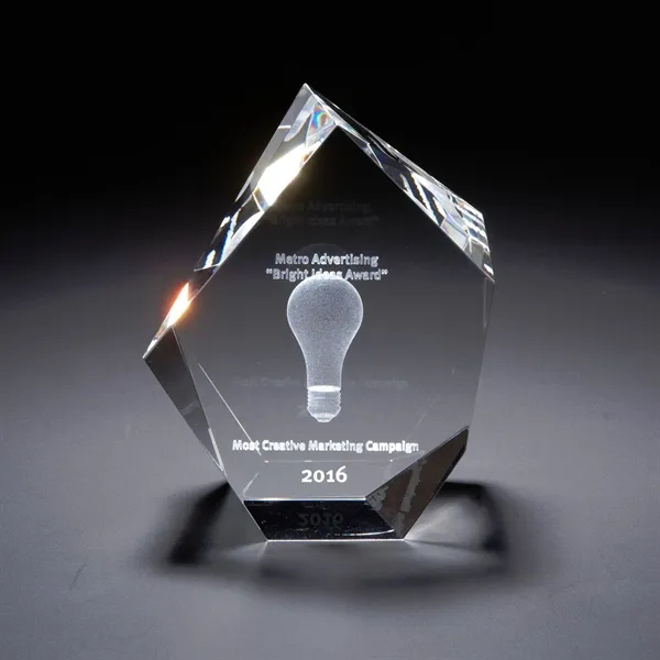 5" x 4" x 2.38" optical 3D crystal award that features... from ASI 68507 The Magnet Group / Benchmark Crystal & Clocks