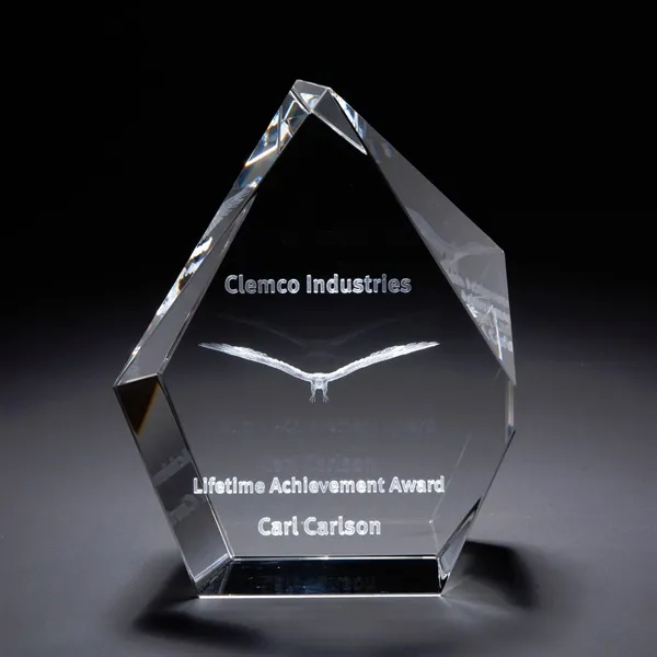 7" x 5" x 2.38" optical 3D crystal award that features... from ASI 68507 The Magnet Group / Benchmark Crystal & Clocks