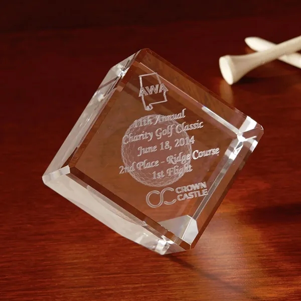 2" 3D jewel cube crystal paperweight award.... from ASI 68507 The Magnet Group / Benchmark Crystal & Clocks