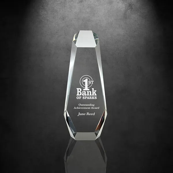 Optically perfect award with multiple facets and octagonally-cut top.... from ASI 68507 The Magnet Group / Benchmark Crystal & Clocks