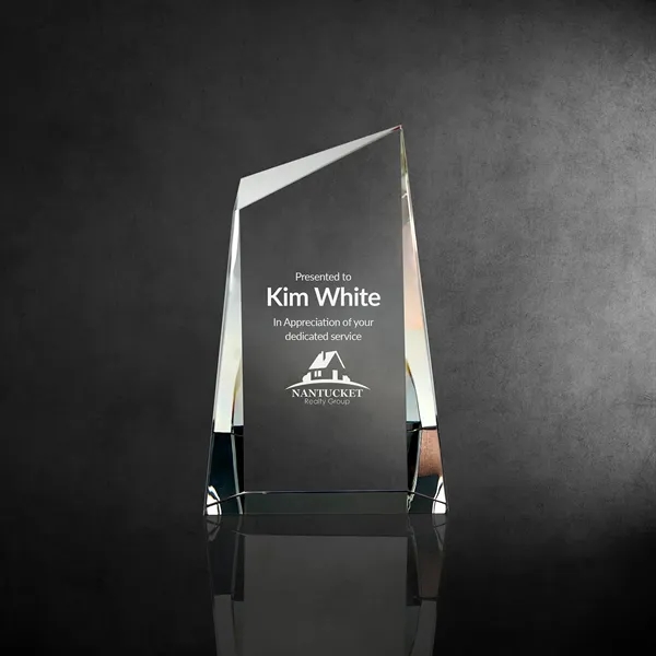 Optically perfect glass prism wedge award.... from ASI 68507 The Magnet Group / Benchmark Crystal & Clocks