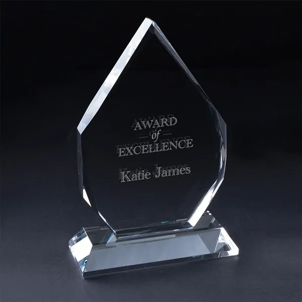 Arrowhead shaped optical crystal award with side facets and a clear... from ASI 68507 The Magnet Group / Benchmark Crystal & Clocks