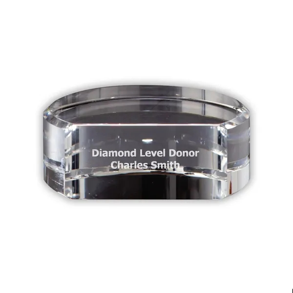 2.75" x 1.25" x 3.25" clear crystal award base with imprint... from ASI 68507 The Magnet Group