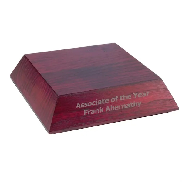 Beveled award base made of stained mahogany.... from ASI 68507 The Magnet Group / Benchmark Crystal & Clocks