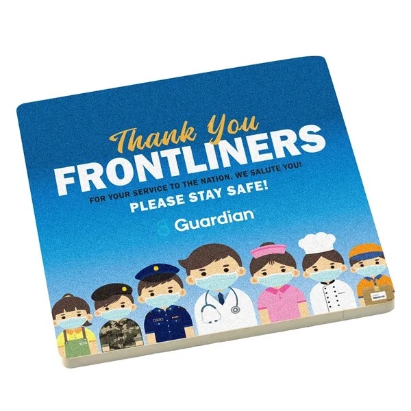 4" x 4" x 0.25" stone coaster with cork backing and... from ASI 68507 The Magnet Group / Benchmark Crystal & Clocks