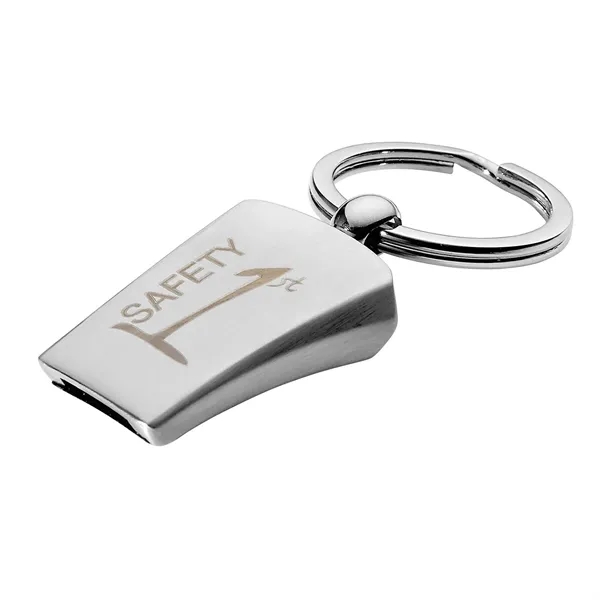 Metal key chain whistle with a satin finish and split key... from ASI 68507 The Magnet Group / Innovations by Magnet™