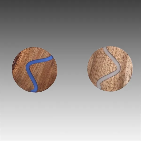 Acacia Wood Coaster with Resin Inlay... from ASI 92531 Unique Custom Products / UCP
