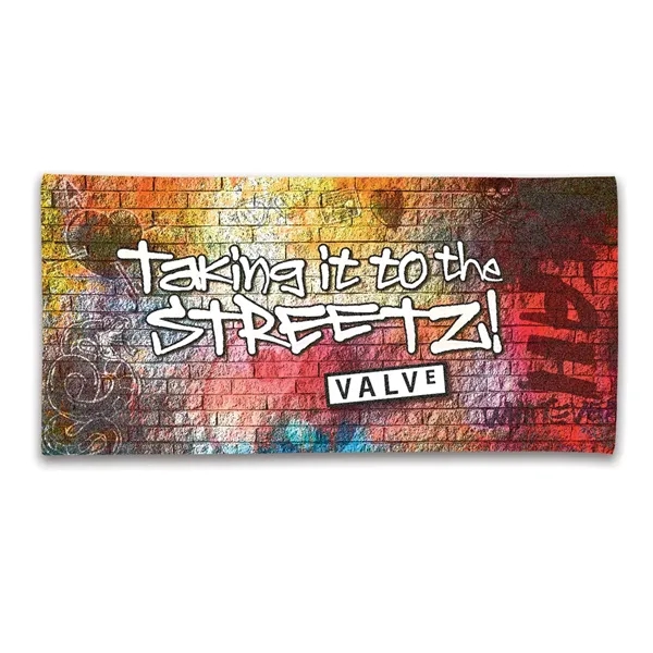 28" x 58" cotton fiber reactive beach towel with full color... from ASI 68507 The Magnet Group