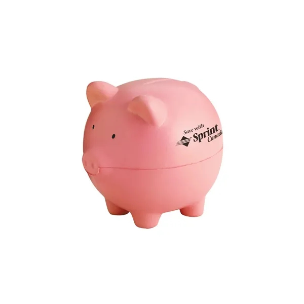 Pink piggy bank shaped stress reliever made of polyurethane foam.... from ASI 68507 The Magnet Group / Perfect Line