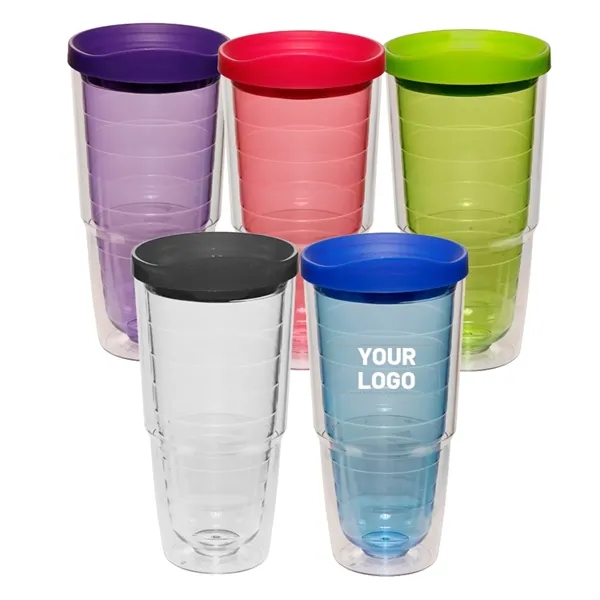 Double wall tumbler with inner wall and lid of 24 oz... from ASI 37218 Athena Promo (tm)