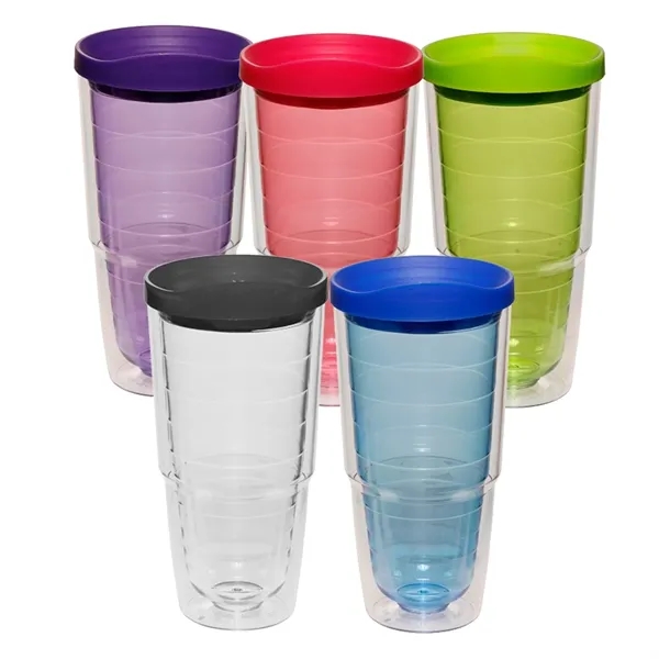Double wall tumbler with inner wall and lid of 24 oz... from ASI 37218 Athena Promo (tm)
