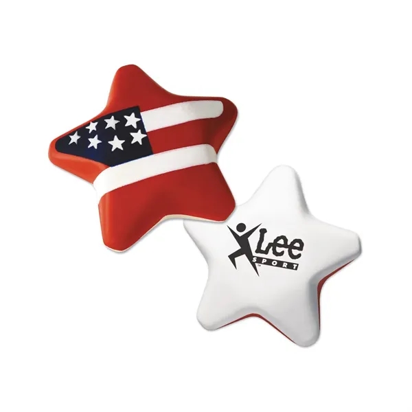 Patriotic colored, star-shaped stress reliever made of polyurethane foam.... from ASI 68507 The Magnet Group / Perfect Line