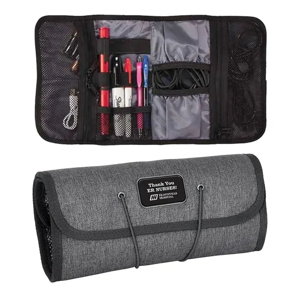 Water-repellent tech organizer with storage compartments and secure closure tabbed elastic... from ASI 68507 The Magnet Group / The Bag Factory®
