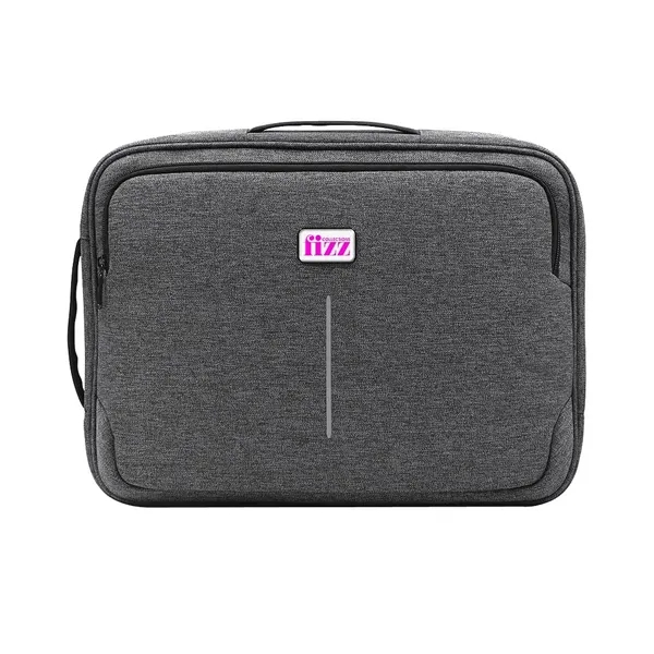 Briefcase/backpack design 16" laptop bag with front pocket and internal document... from ASI 68507 The Magnet Group / The Bag Factory®