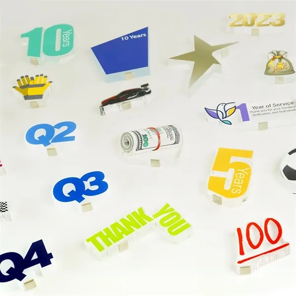 CUBED recognition desk piece with the Holiday magnetic attachments.... from ASI 93986 Visions/Awardcraft