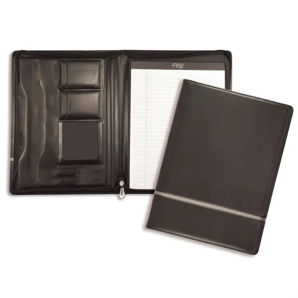 Vinyl zippered padfolio measuring 13"H x 9.5"W x 1.62"D  with... from ASI 54040 Fey Promo