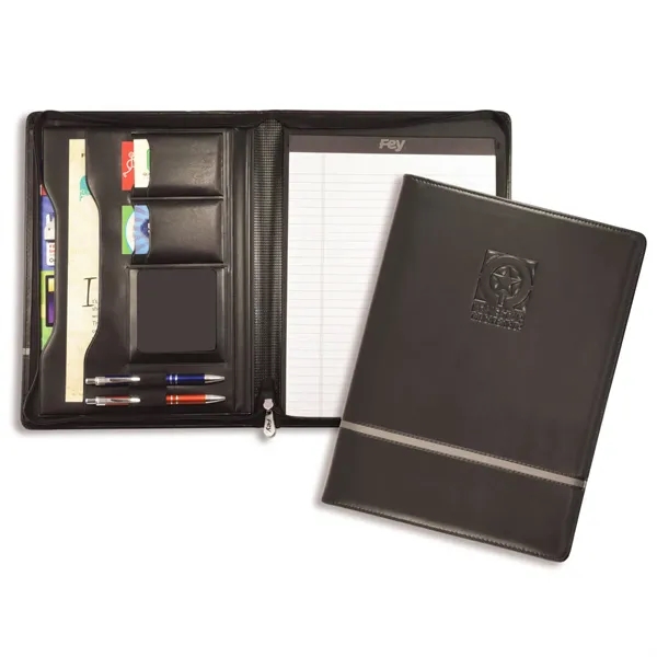 Vinyl zippered padfolio measuring 13"H x 9.5"W x 1.62"D  with... from ASI 54040 Fey Promo