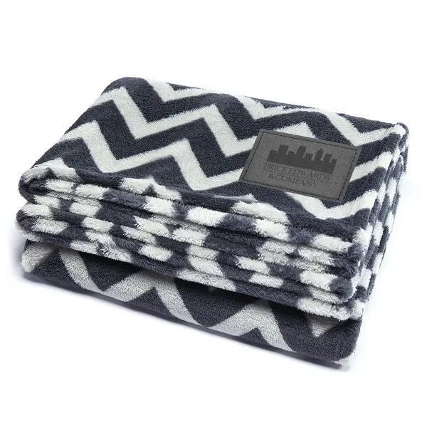 60" x 50" soft-touch blanket in 2-tone gray herringbone print.... from ASI 68507 The Magnet Group