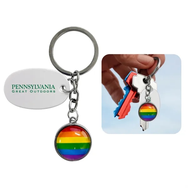 Rainbow keychain with a domed finish.... from ASI 52710 Lincoln Line