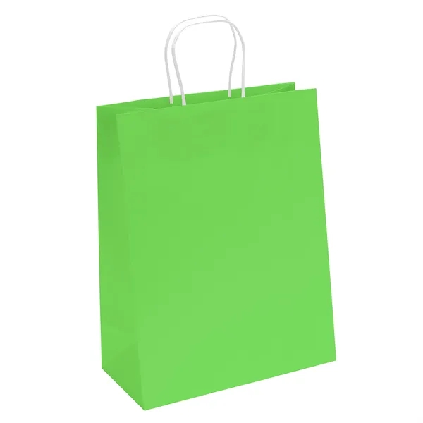 Bite colored paper shopper with twisted handles and fold over top.... from ASI 37940 Bag Makers Inc