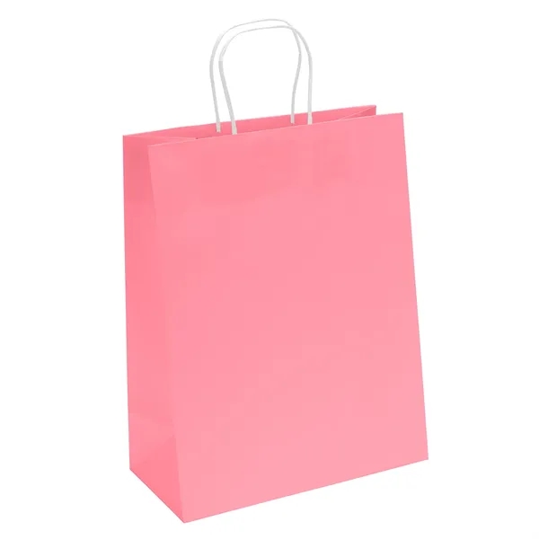 Bite colored paper shopper with twisted handles and fold over top.... from ASI 37940 Bag Makers Inc