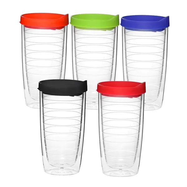 Double wall acrylic tumbler with slide closure lid of 14 oz... from ASI 37218 Athena Promo (tm)