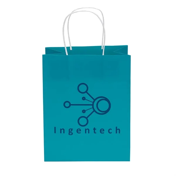 75# matte paper bag with a fold-over top and white twisted... from ASI 37940 Bag Makers Inc