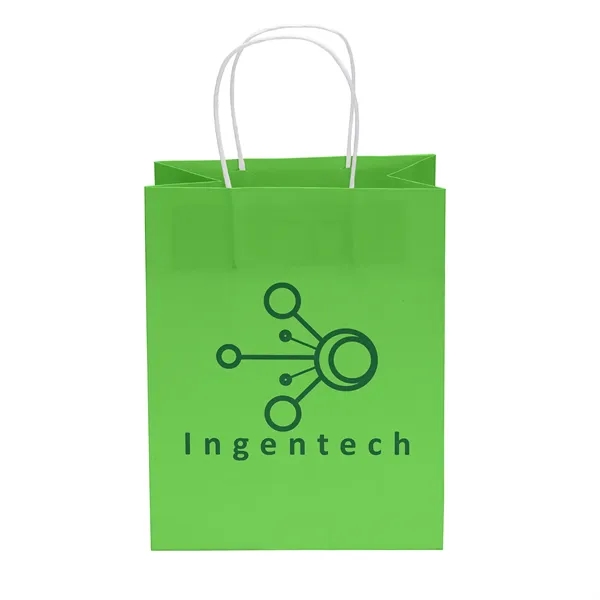 75# matte paper bag with a fold-over top and white twisted... from ASI 37940 Bag Makers Inc