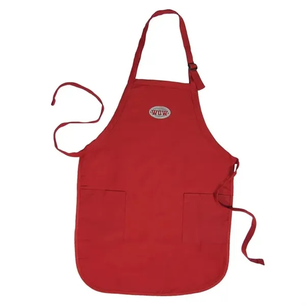 Full-length apron made with twill fabric features two pockets, binding trim,... from ASI 92980 WOV-IN® / Universal Strap/Wov-In Line