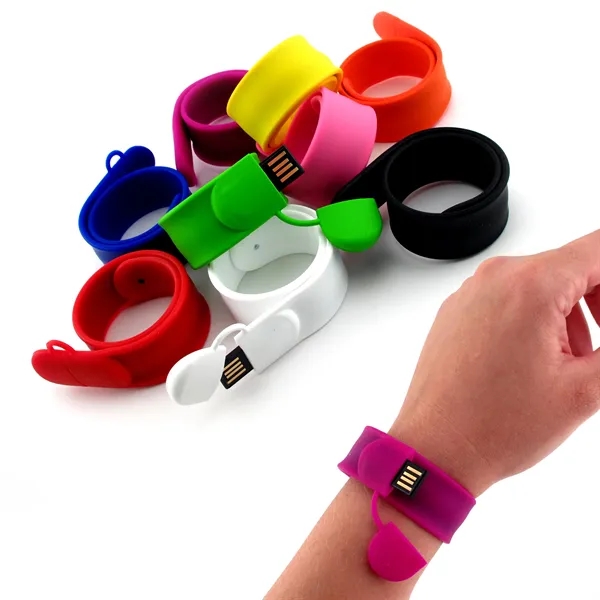Wristband USB drive made of silicon that's offered in multiple colors... from ASI 63776 KTI Networks Inc / KTI Promo