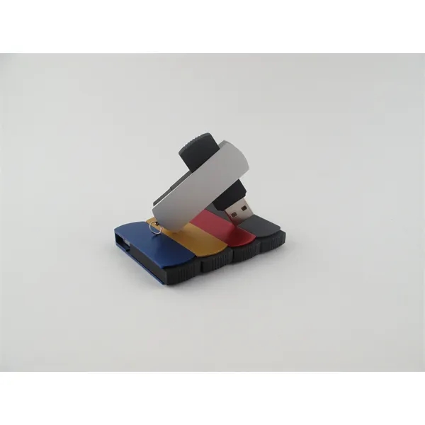 USB drive made of plastic and metal with swivel design; offered... from ASI 63776 KTI Networks Inc / KTI Promo