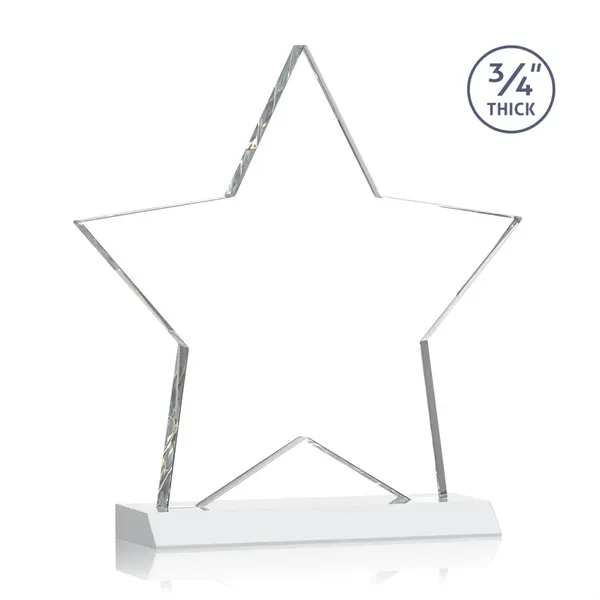 Beautiful 3/4" thick Optical crystal star shape award mounted on a... from ASI 84592 St Regis Group / St Regis