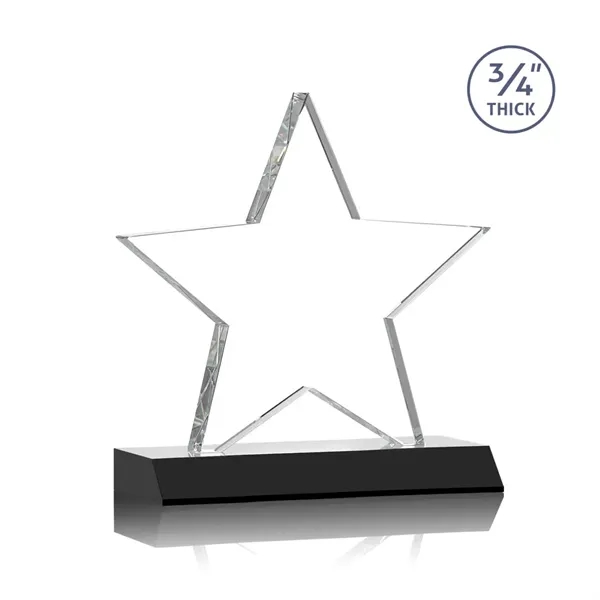 Beautiful 3/4" thick Optical crystal star shape award mounted on a... from ASI 84592 St Regis Group / St Regis
