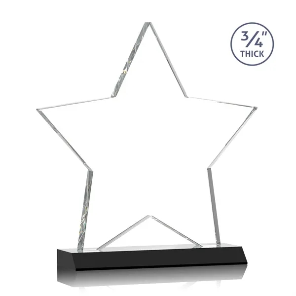 Beautiful 3/4" thick Optical crystal star shape award mounted on a... from ASI 84592 St Regis Group / St Regis